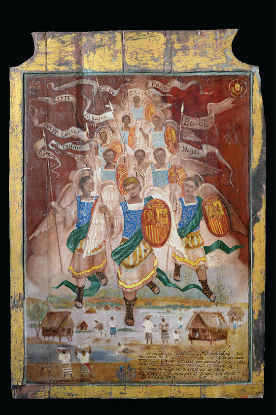 Marcha del patronato (March of the Patronato)  Oil on wood, 5 feet x 3 feet